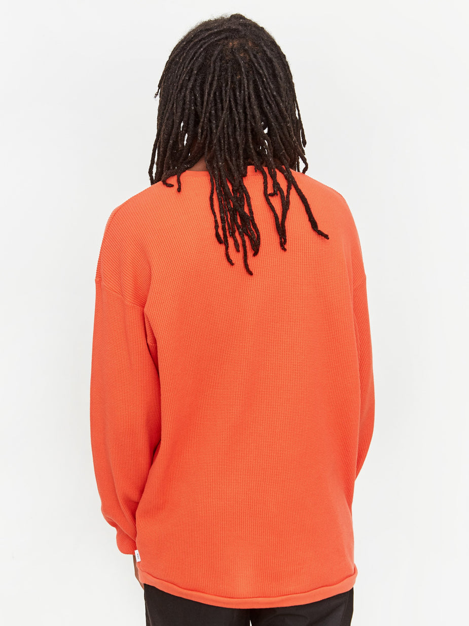 WTAPS WTAPS Waffle Longsleeve T-Shirt - Orange - Orange