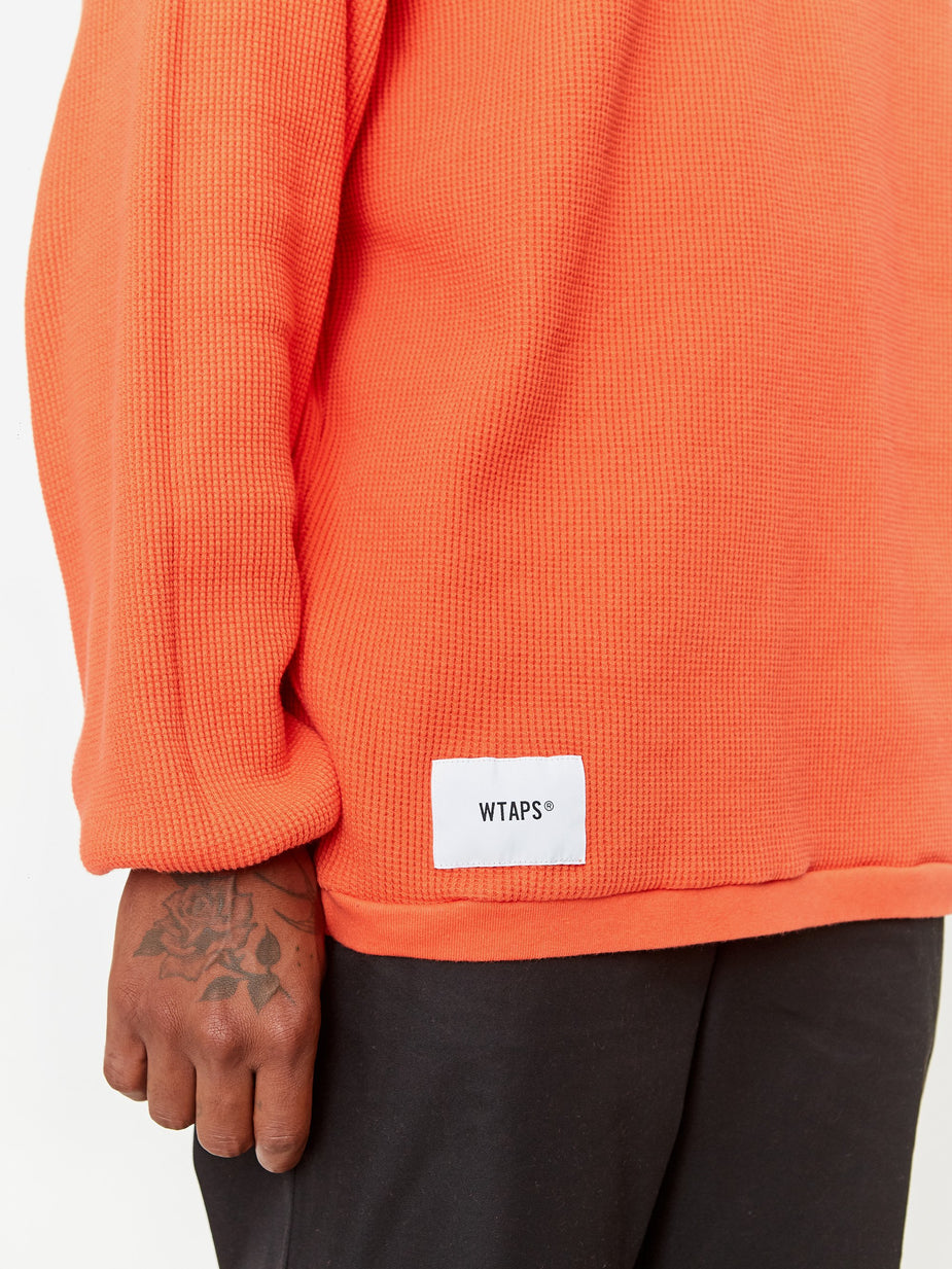 WTAPS WTAPS Waffle Longsleeve T-Shirt - Orange - Orange