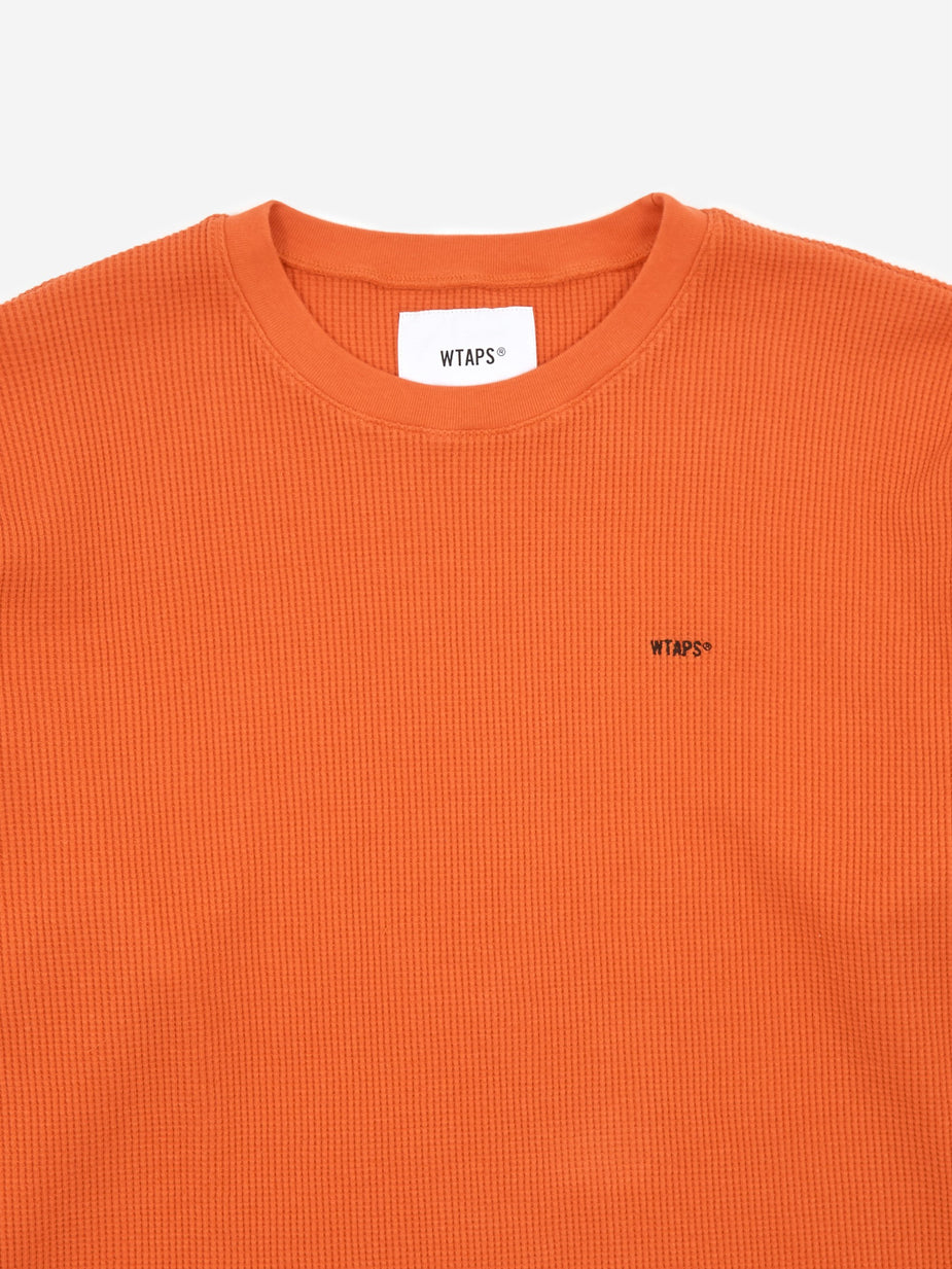 WTAPS WTAPS Waffle Longsleeve T-Shirt - Orange - Orange