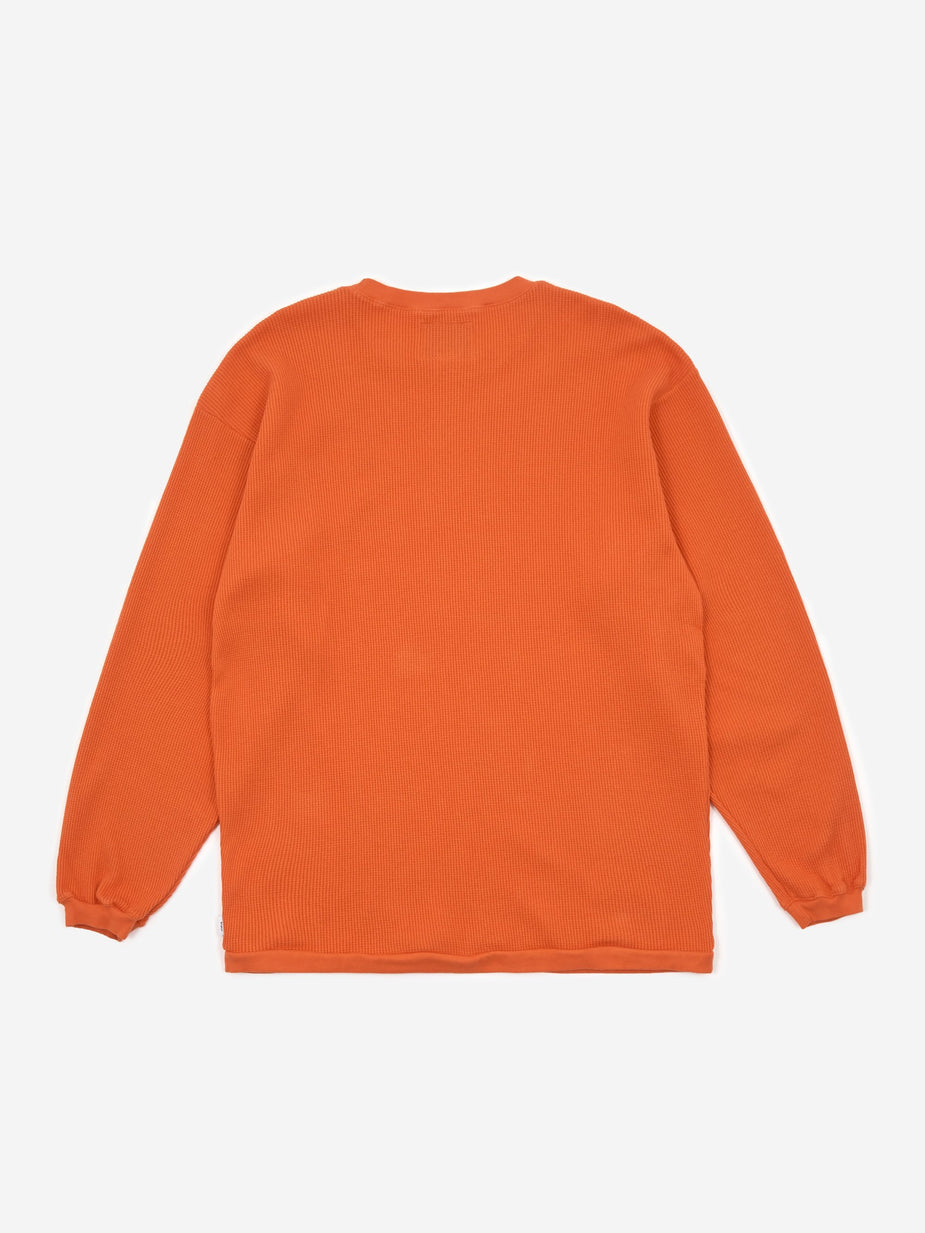 WTAPS WTAPS Waffle Longsleeve T-Shirt - Orange - Orange
