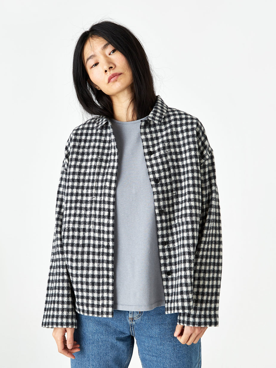 YMC YMC Check Miler Shirt - Black/Ecru - Black