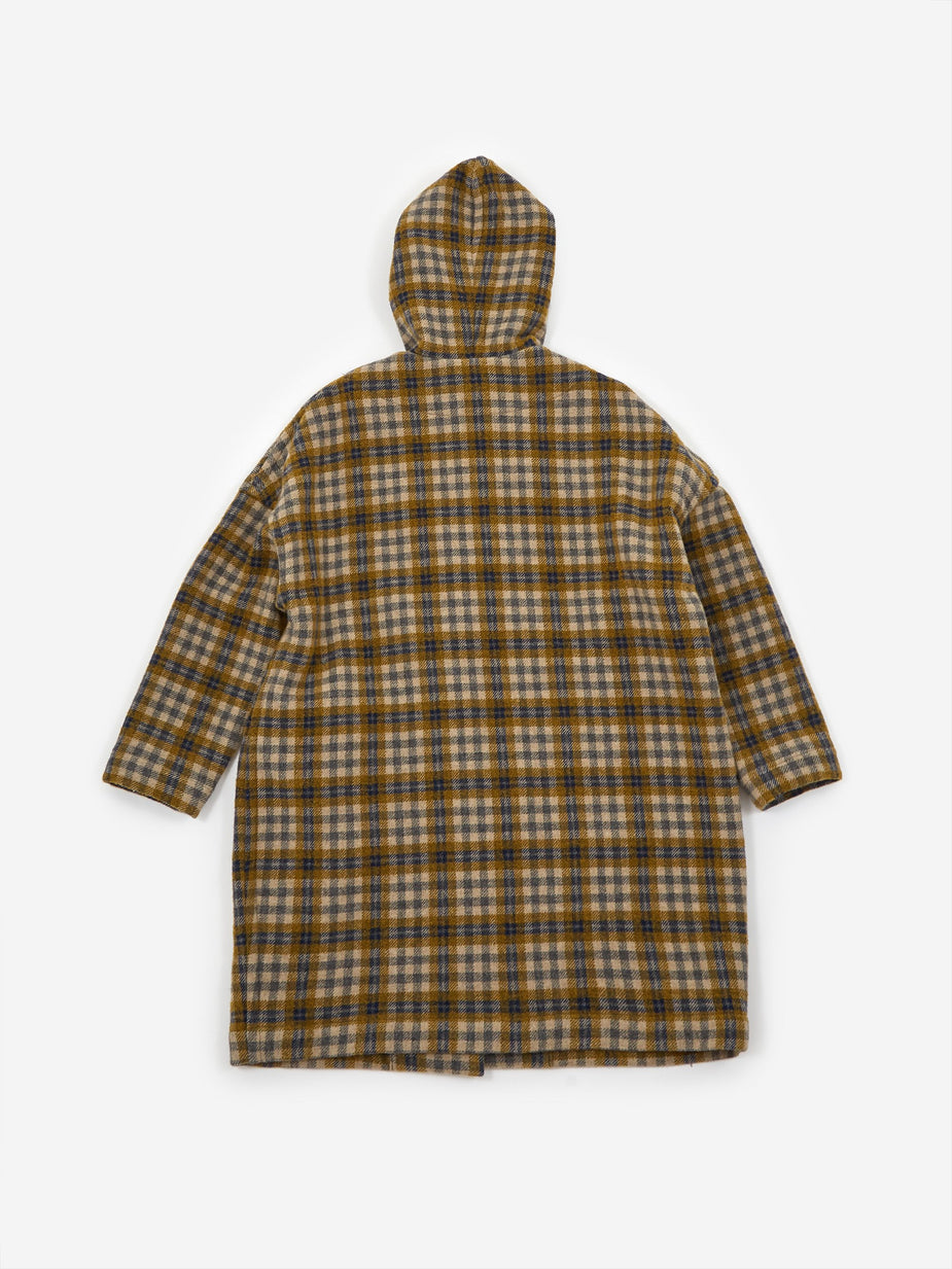 YMC YMC Cocoon Hood Coat - Olive Check - Green
