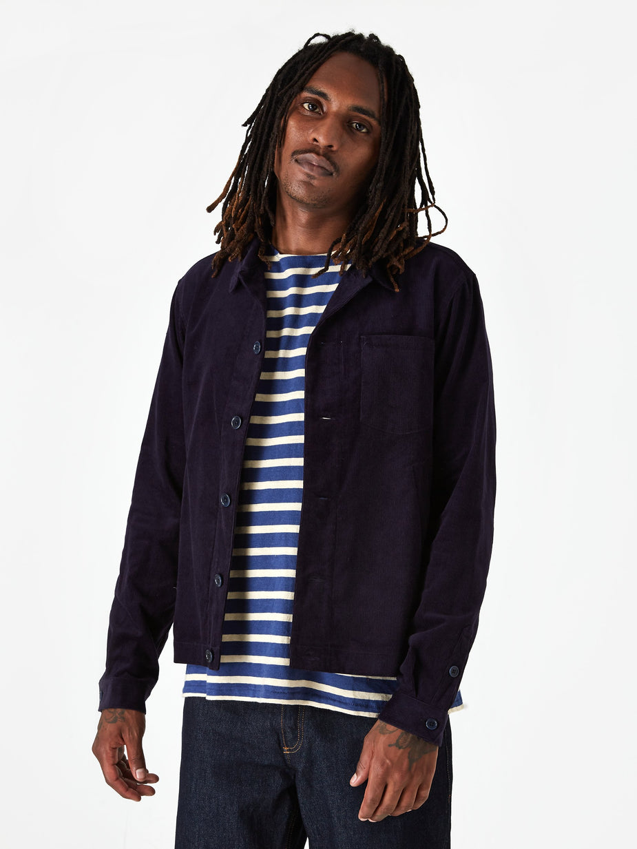 YMC YMC Cord Bowling Shirt - Navy - Blue