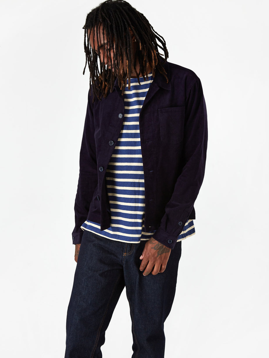 YMC YMC Cord Bowling Shirt - Navy - Blue