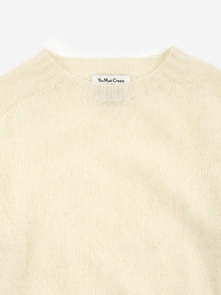 YMC YMC Renegade Crew Neck Jumper - Ecru/Tan - Orange