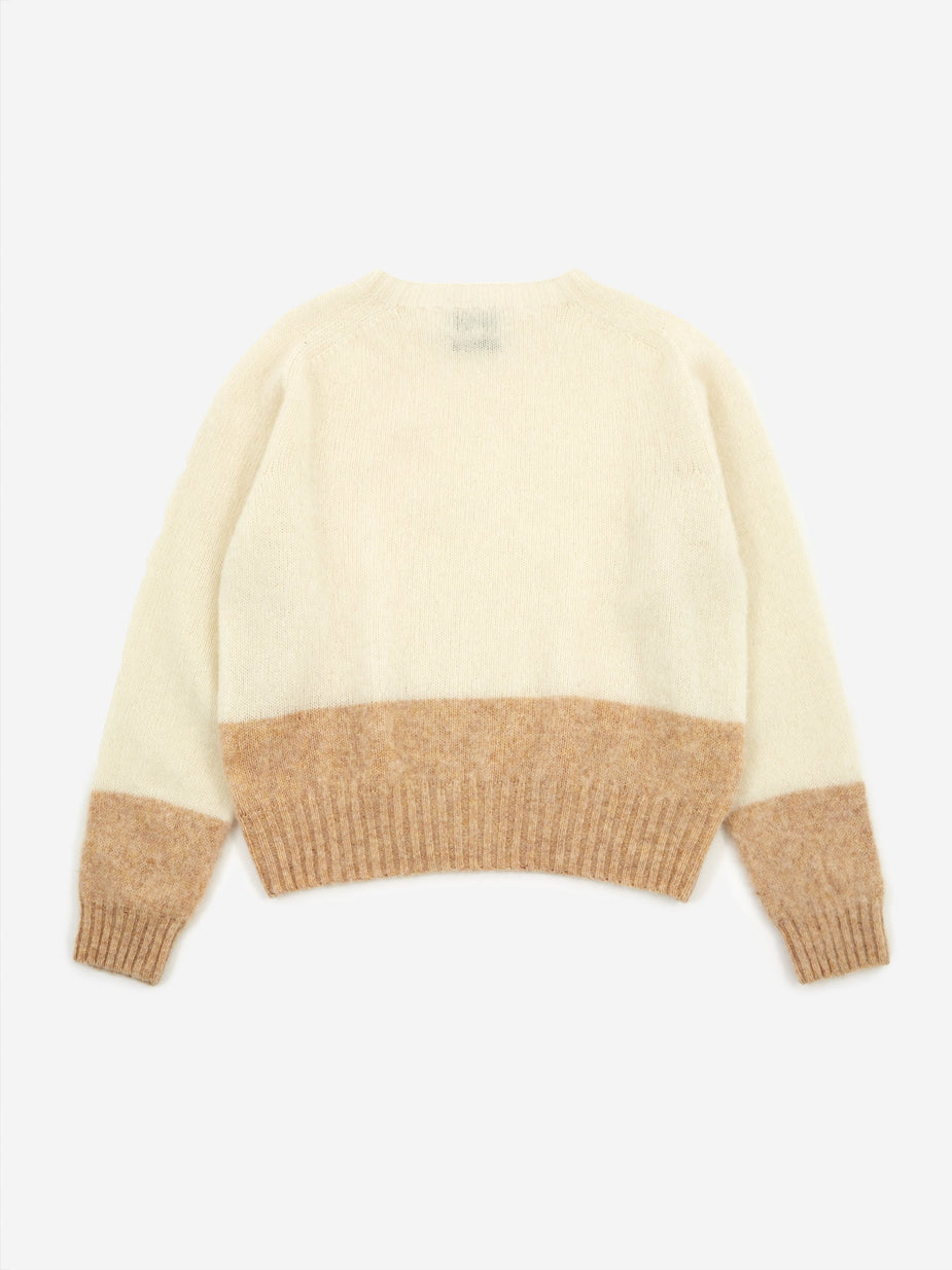 YMC YMC Renegade Crew Neck Jumper - Ecru/Tan - Orange
