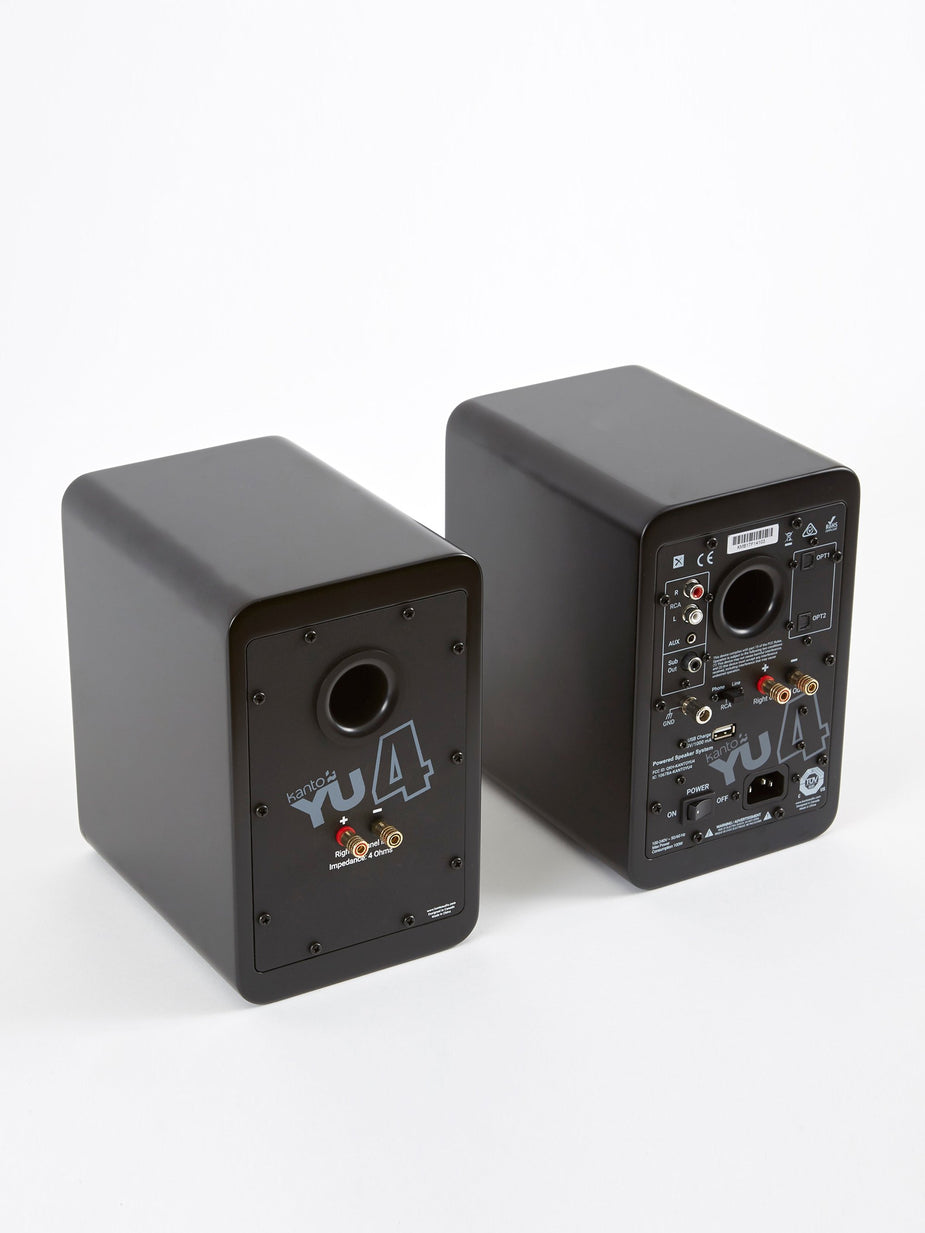 Kanto Kanto YU4 Powered Bookshelf Speakers - Matte Black - Black