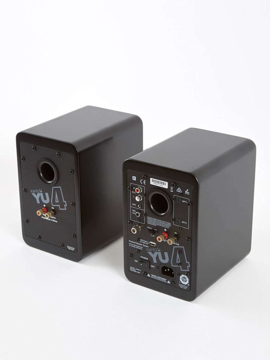 Kanto Kanto YU4 Powered Bookshelf Speakers - Matte Black - Black