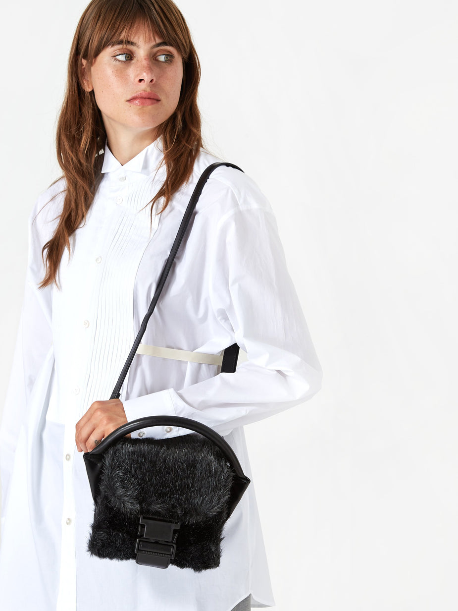 Zucca Zucca Buckled Bag Fur - Dark Grey - Grey