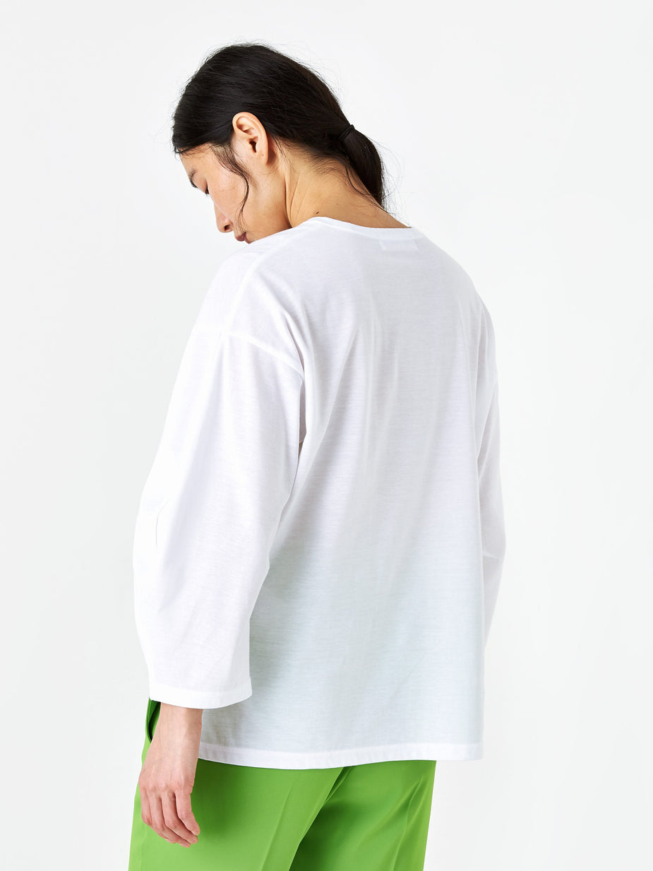 Zucca Zucca Coated Jersey Round Neck Top - White - White