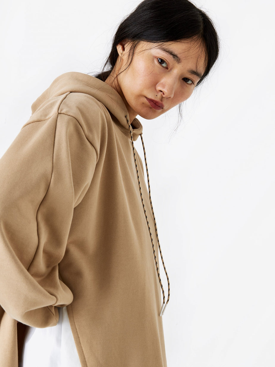 Zucca Zucca Combination Urake Hooded Sweatshirt - Beige - Neutrals
