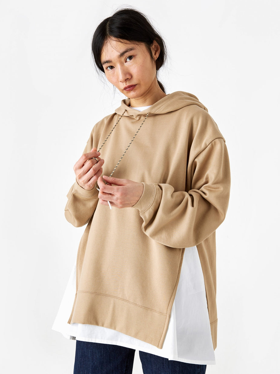 Zucca Zucca Combination Urake Hooded Sweatshirt - Beige - Neutrals
