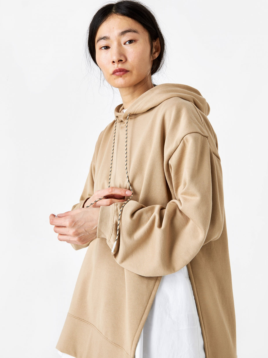 Zucca Zucca Combination Urake Hooded Sweatshirt - Beige - Neutrals