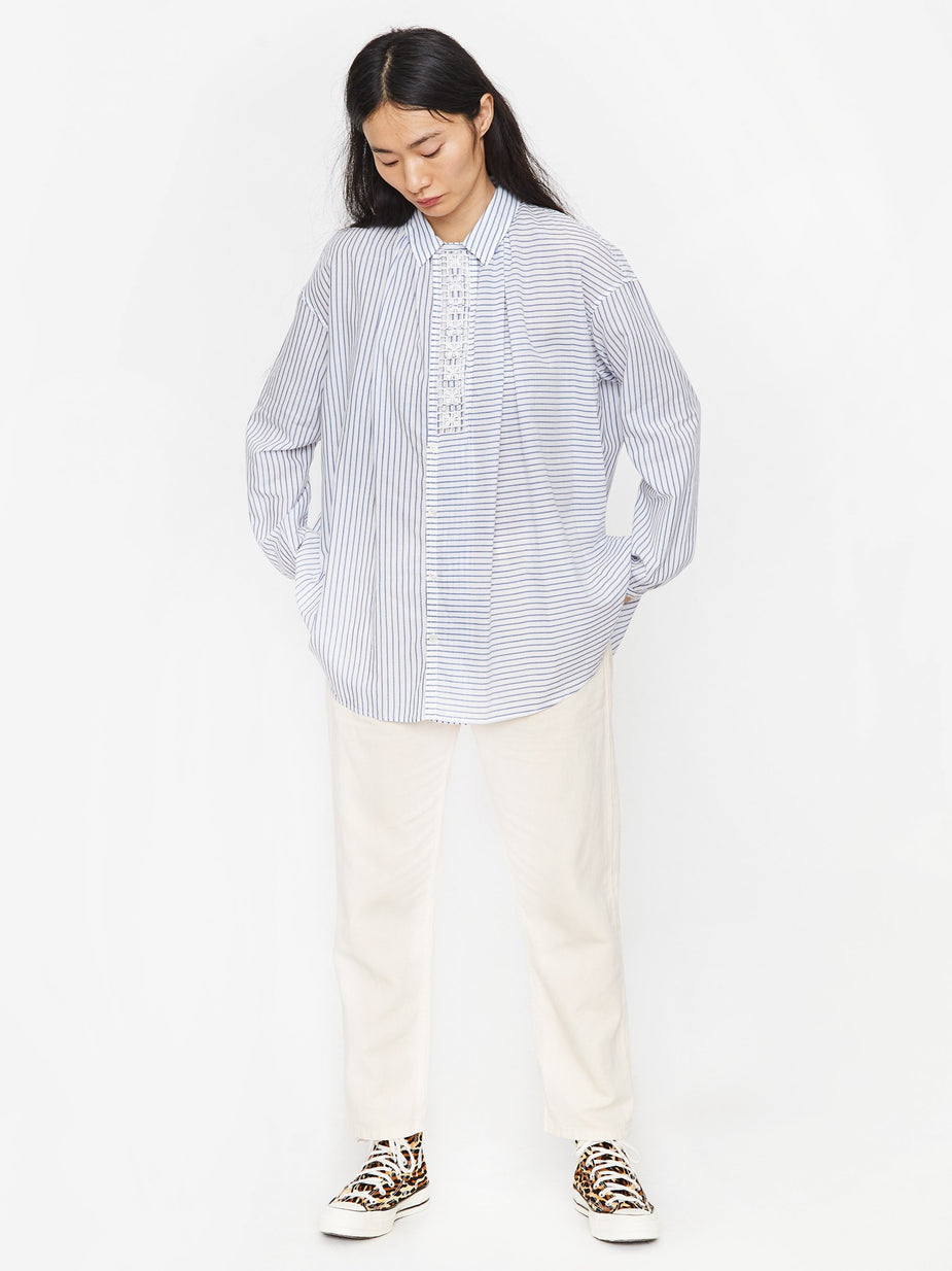 Zucca Zucca Hand Embroidery Blouse - Light Blue - Blue