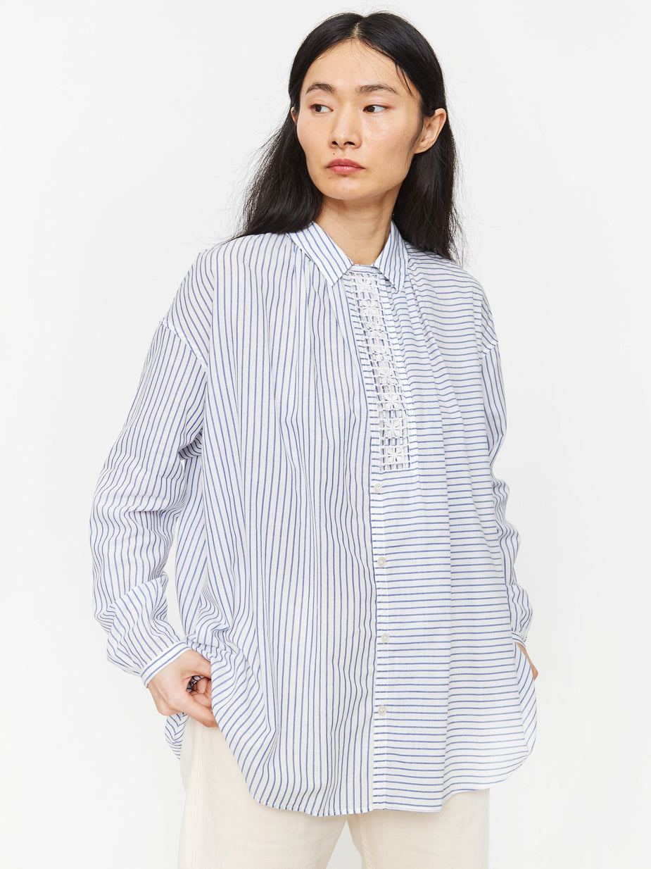 Zucca Zucca Hand Embroidery Blouse - Light Blue - Blue