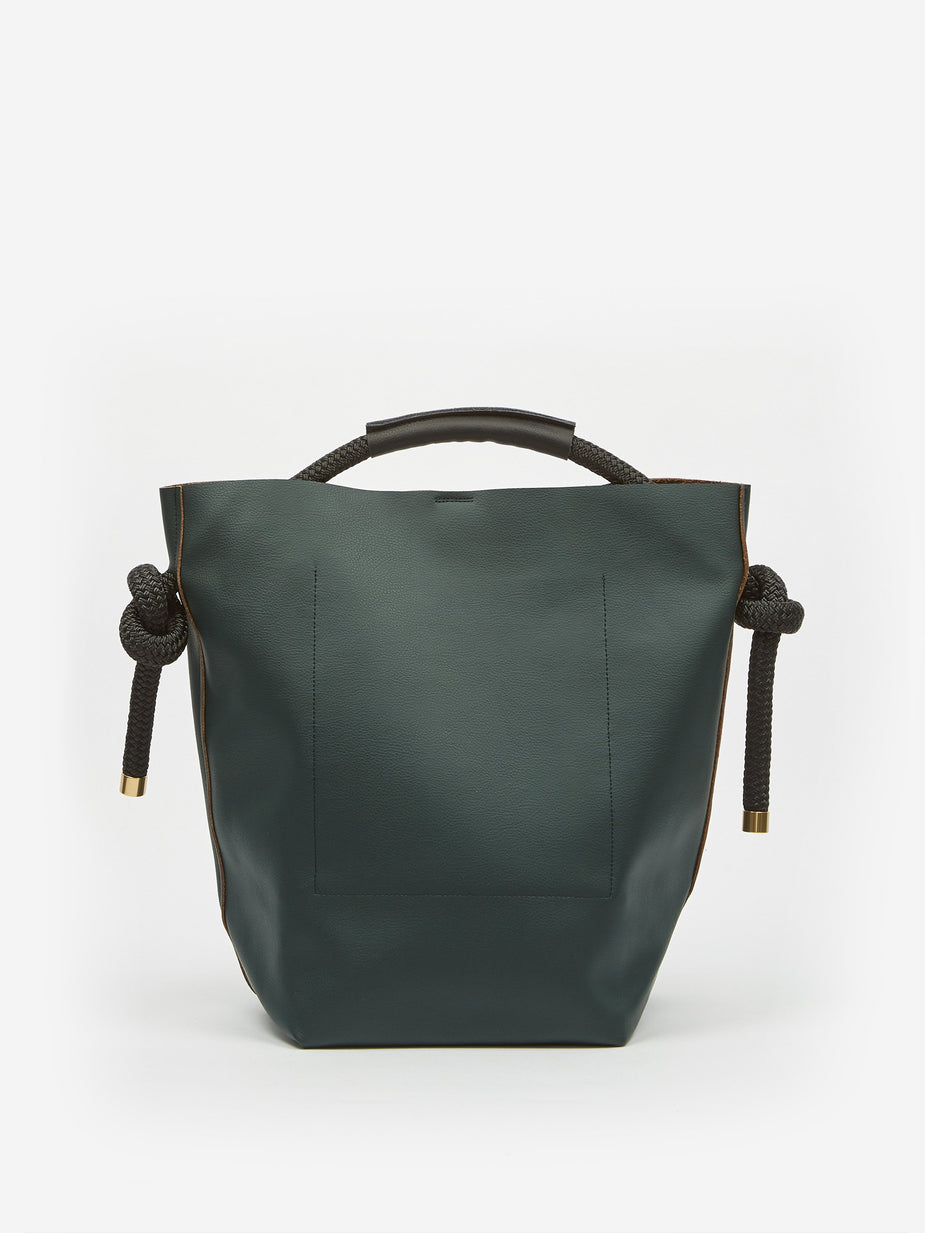 Zucca Zucca Recycled Leather Bucket Bag Large - Green - Green