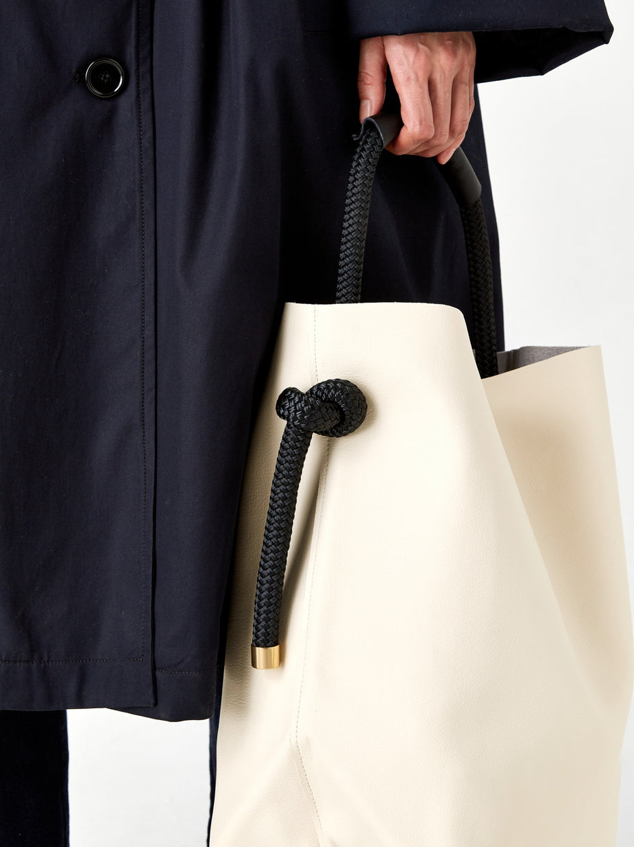 Zucca Zucca Recycled Leather Bucket Bag Large - Off White - White