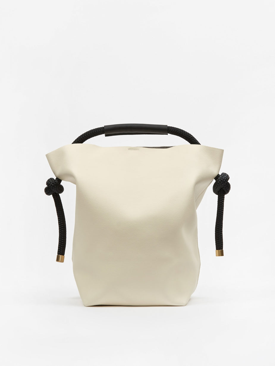Zucca Zucca Recycled Leather Bucket Bag Large - Off White - White